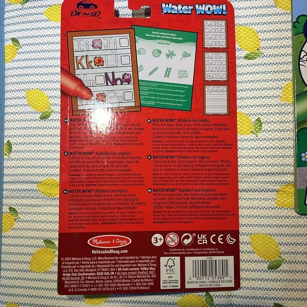 Melissa and Doug Water Wow and Write and Wipe books and dr. Seuss writing paper